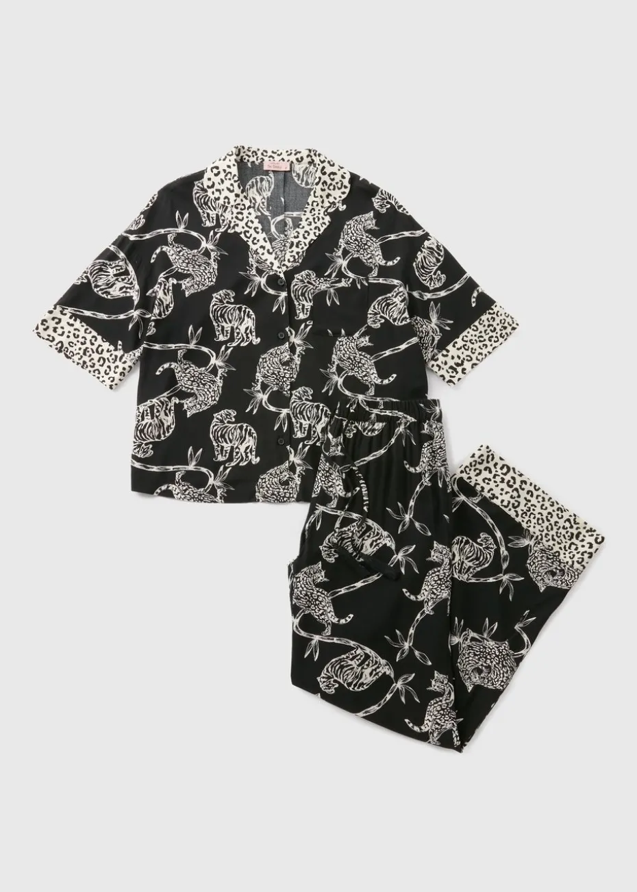 Black Animal Pyjama Set
