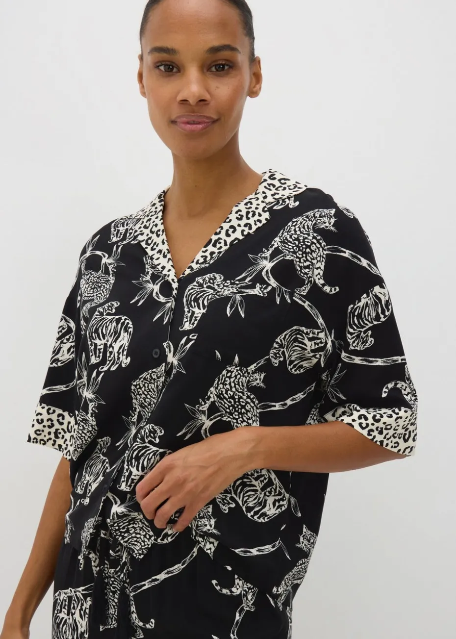 Black Animal Pyjama Set