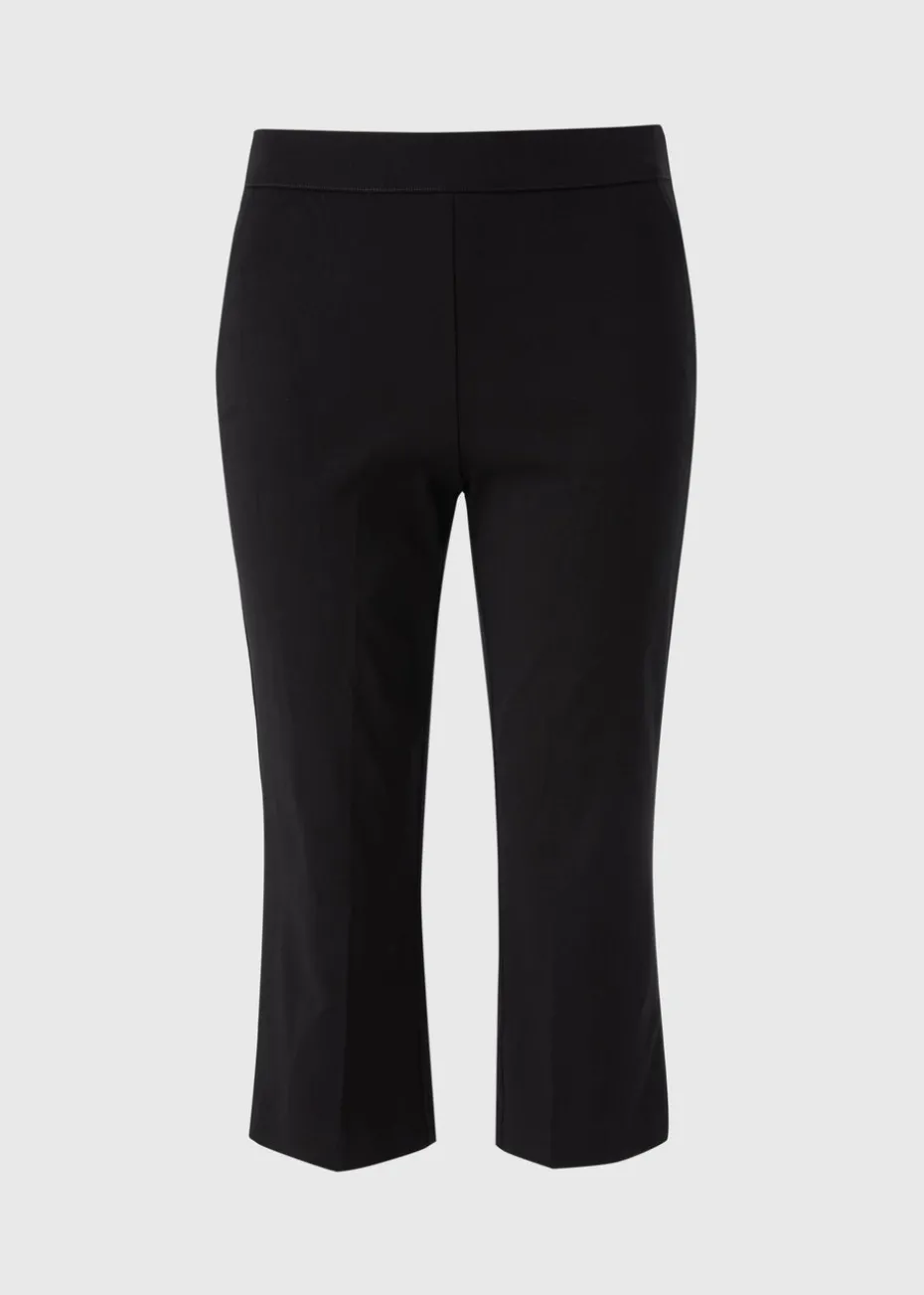 Black Bengaline Cropped Trousers
