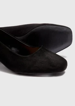 Black Block Court Heels