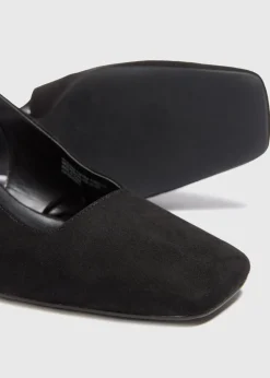 Black Block Sling Back Heels