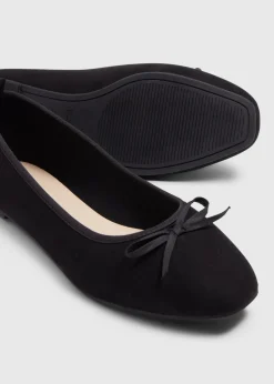 Black Bow Ballet Flats