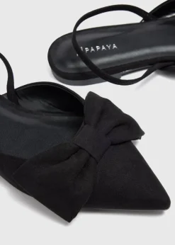 Black Bow Point Slingbacks