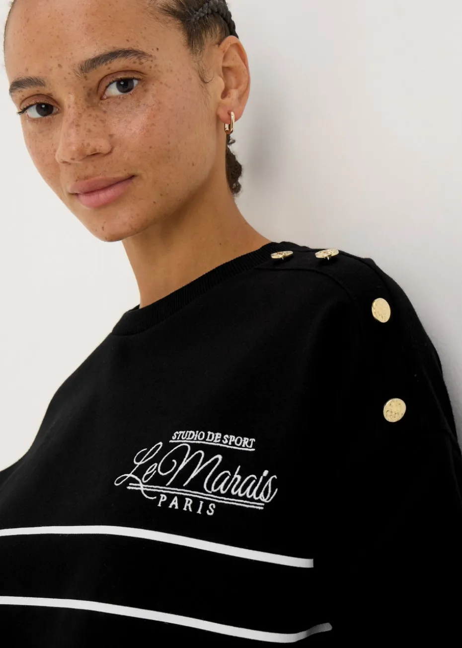 Black Breton Stripe Sweatshirt