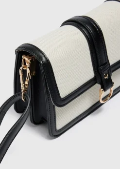 Black Canvas Crossbody Bag