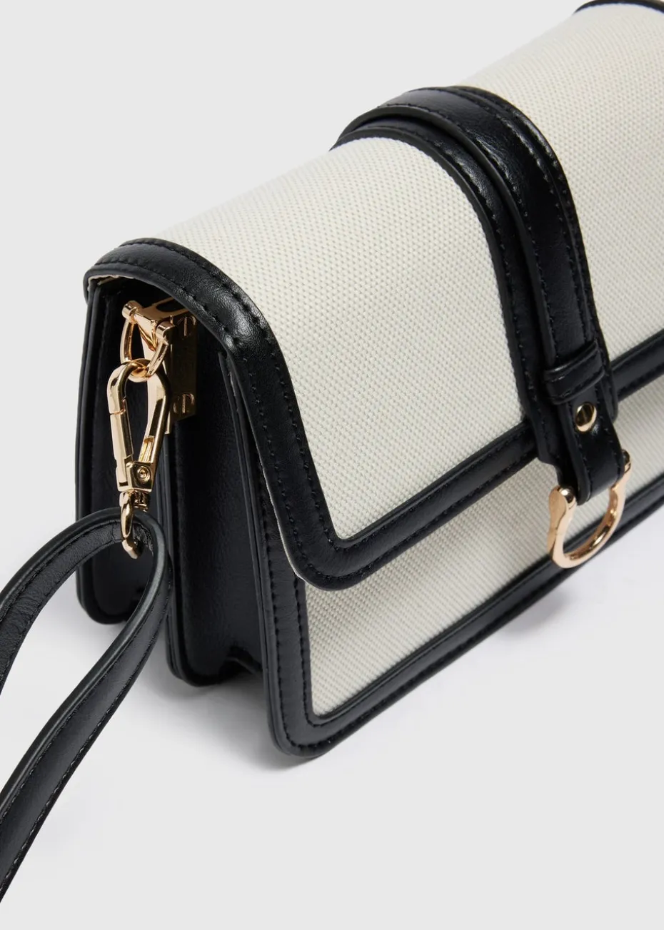 Black Canvas Crossbody Bag