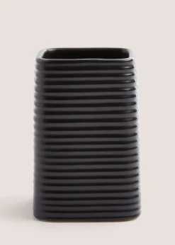Black Ceramic Bathroom Tumbler - (7.5cm x 7.5cm x 11.5cm)