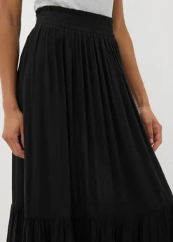 Black Cheesecloth Maxi Skirt