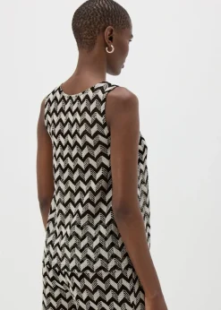 Black Chevron Crochet Vest Top