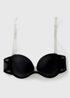 Black Clear Strap Multiway Bra