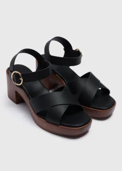 Black Clog High Sandals