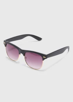 Black Clubmaster Ombre Lens Sunglasses