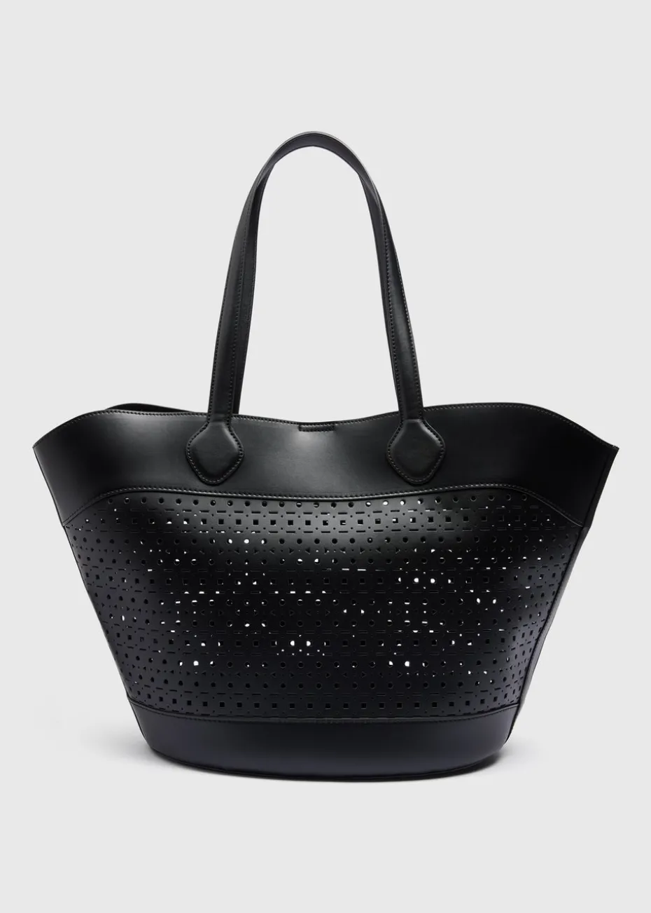 Black Cut Out Winged Tote