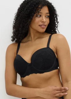 Black DD+ Lace Padded Bra