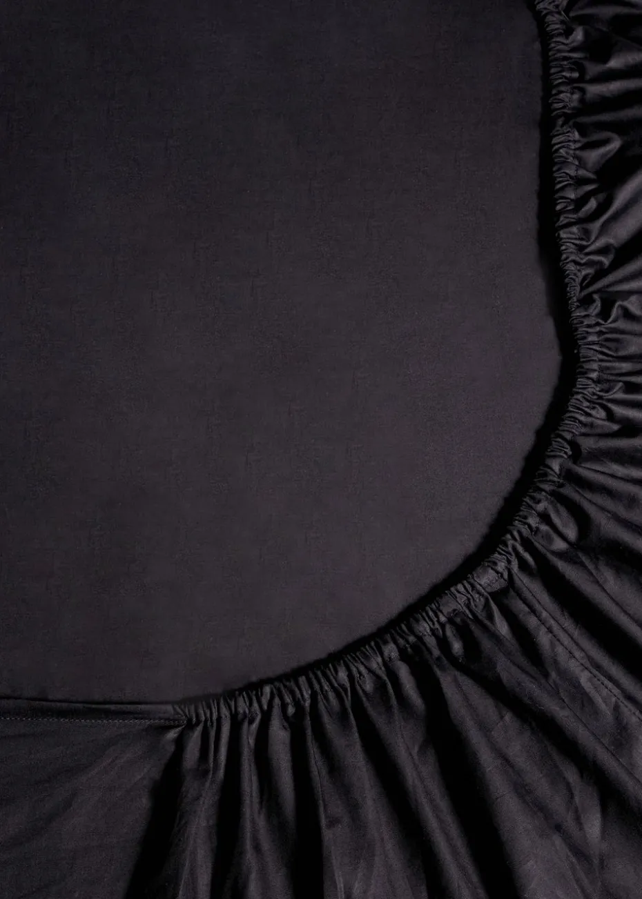 Black Deep Fit Bed Sheet.