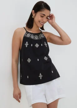 Black Embroidered Cami