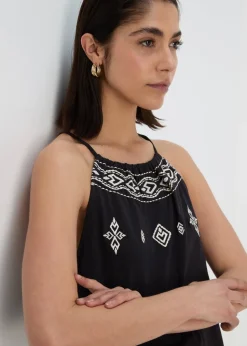 Black Embroidered Cami