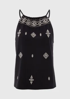 Black Embroidered Cami