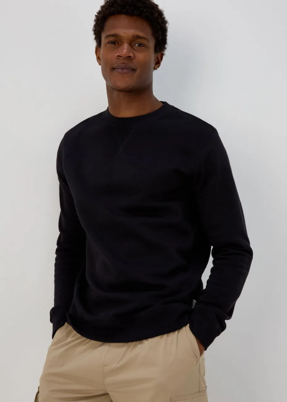 Black Essential Crew Neck Sweatshirt