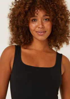 Black Essential Longline Vest Top