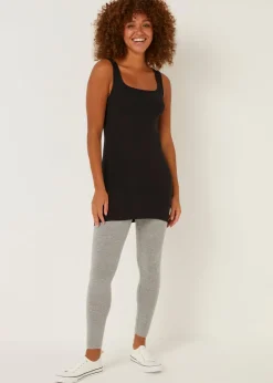 Black Essential Longline Vest Top