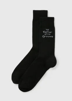 Black Father Of The Groom Wedding Socks