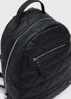 Black Faux Leather Backpack