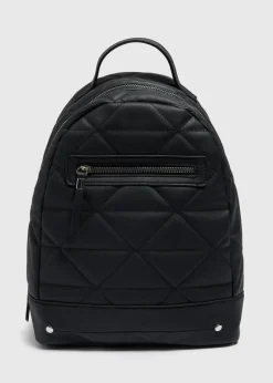 Black Faux Leather Backpack