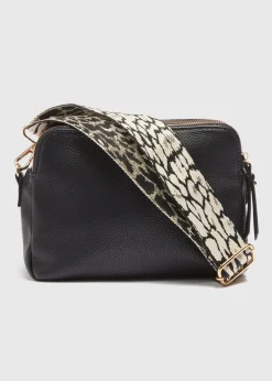 Black Faux Leather Cross Body Bag