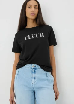 Black Fleur Graphic T-Shirt