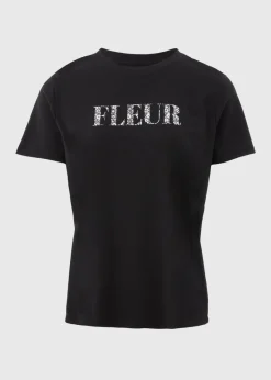 Black Fleur Graphic T-Shirt