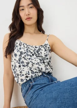 Black Floral Cami Top