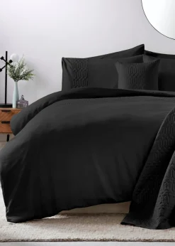 Black Geo Pinsonic Duvet Cover