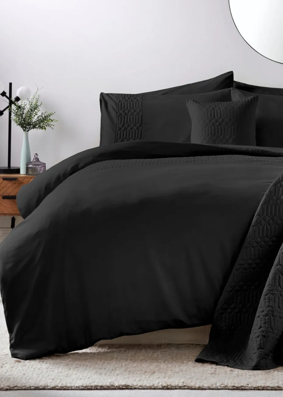 Black Geo Pinsonic Duvet Cover