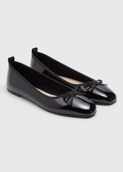 Black Glossy Ballet Flats
