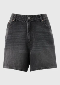 Black High Waisted Denim Shorts