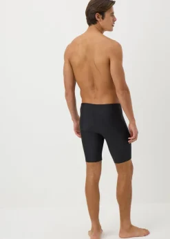 Black Knee Length Swim Shorts
