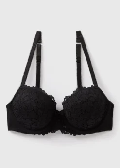 Black Lace Detail Bra