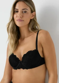 Black Lace Detail Bra
