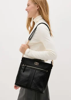 Black Large Stud Messenger Bag