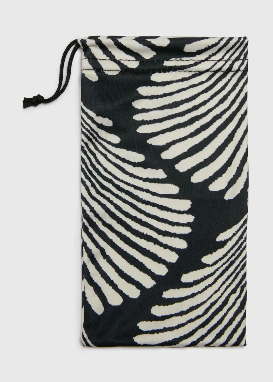 Black Leaf Glasses Bag