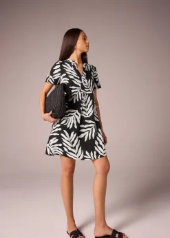 Black Leaf Popover Tunic Dress