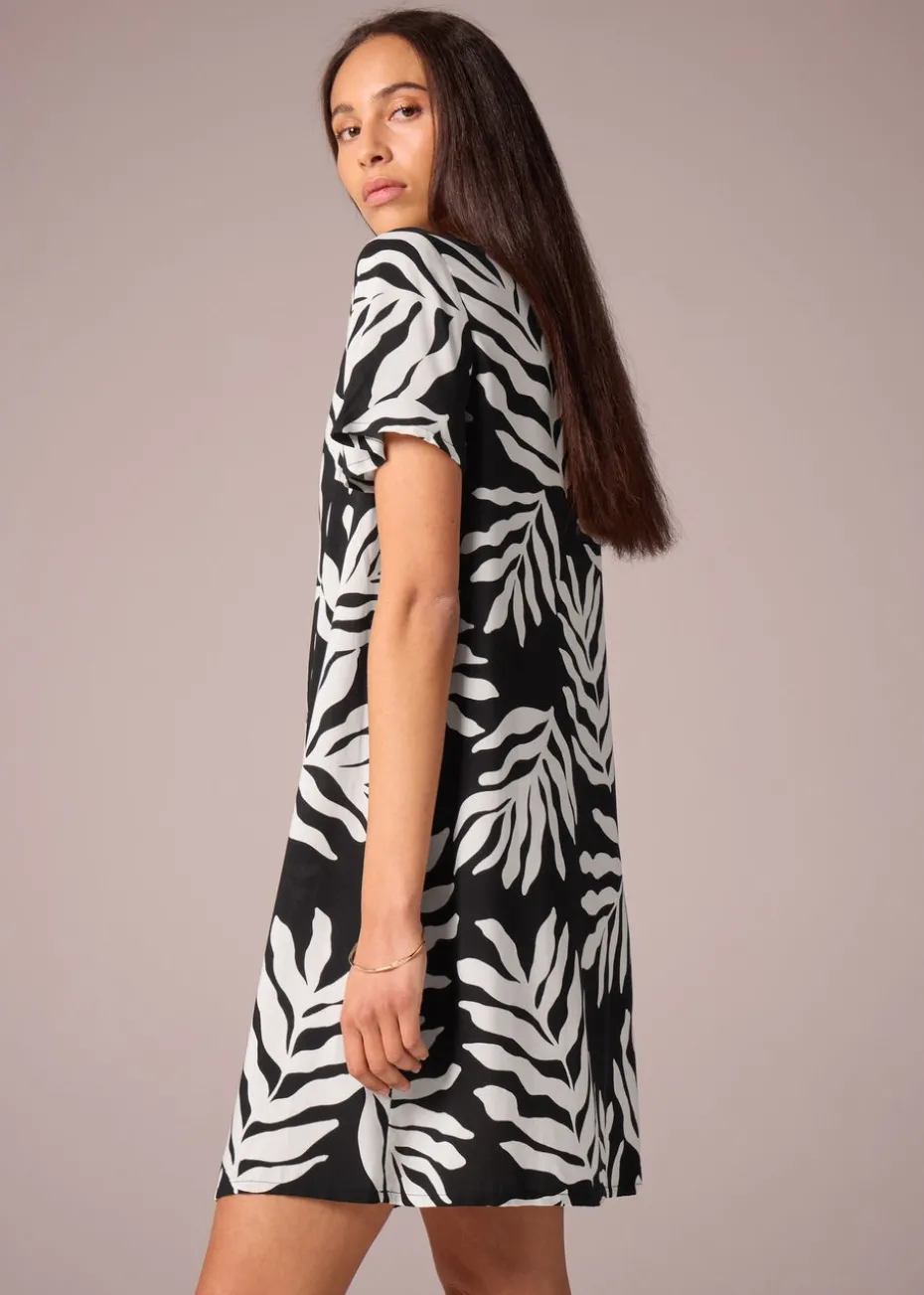 Black Leaf Popover Tunic Dress