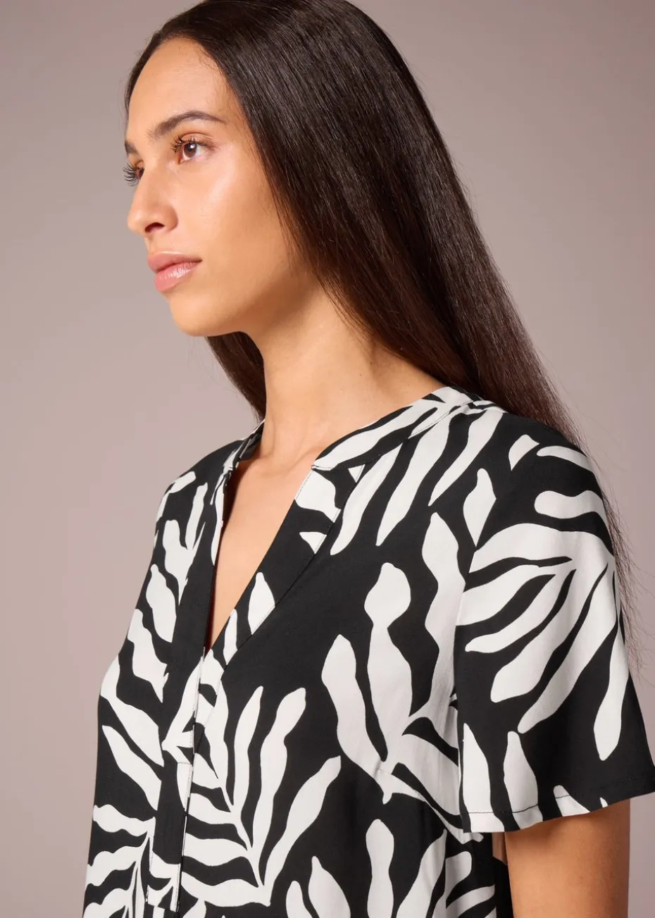 Black Leaf Popover Tunic Dress