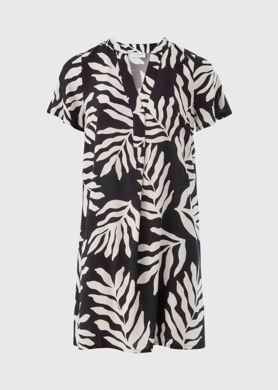 Black Leaf Popover Tunic Dress