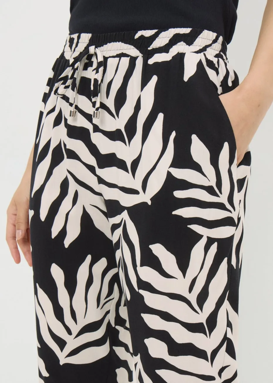 Black Leaf Tapered Trousers