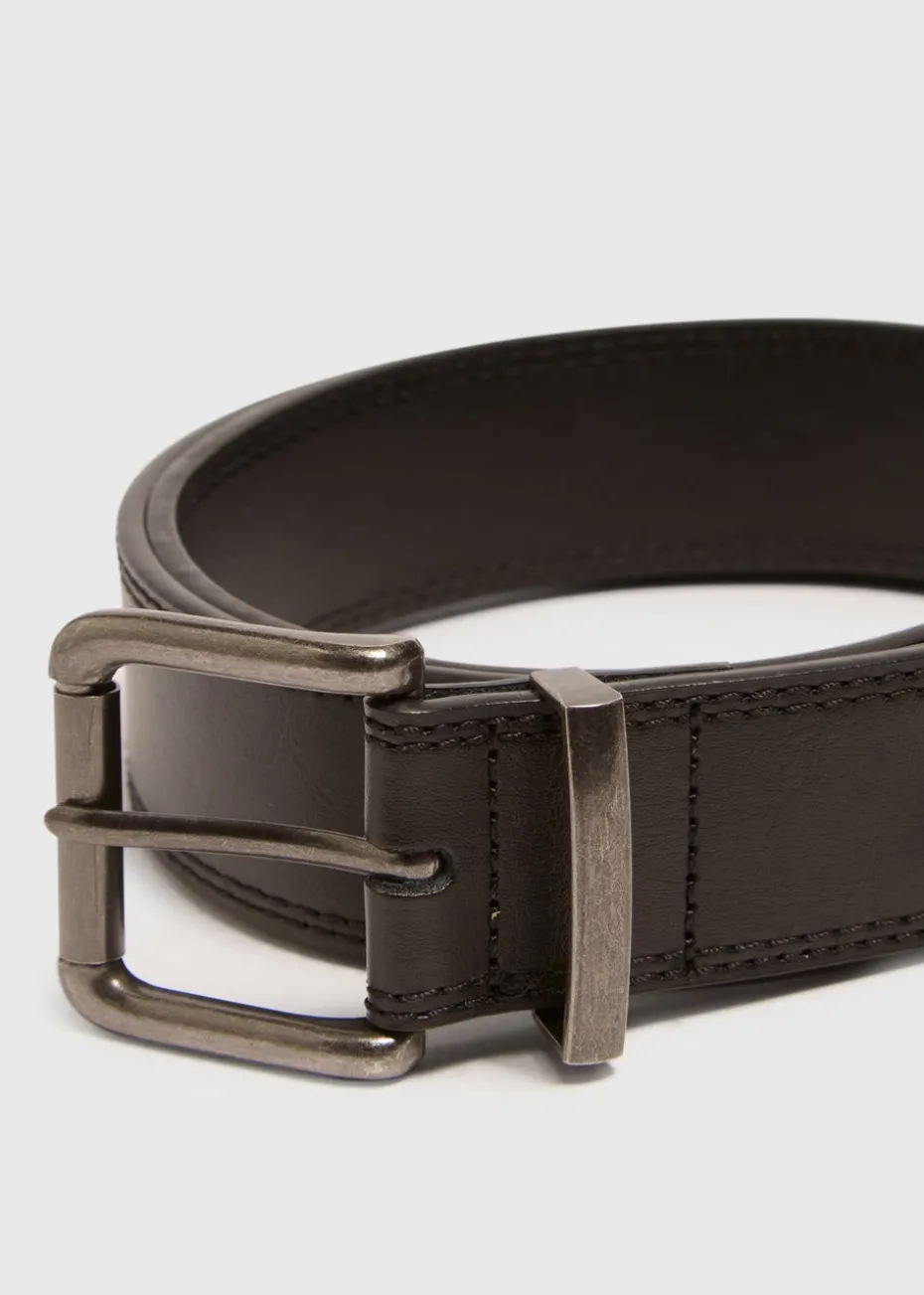 Black Leather Jeans Belt