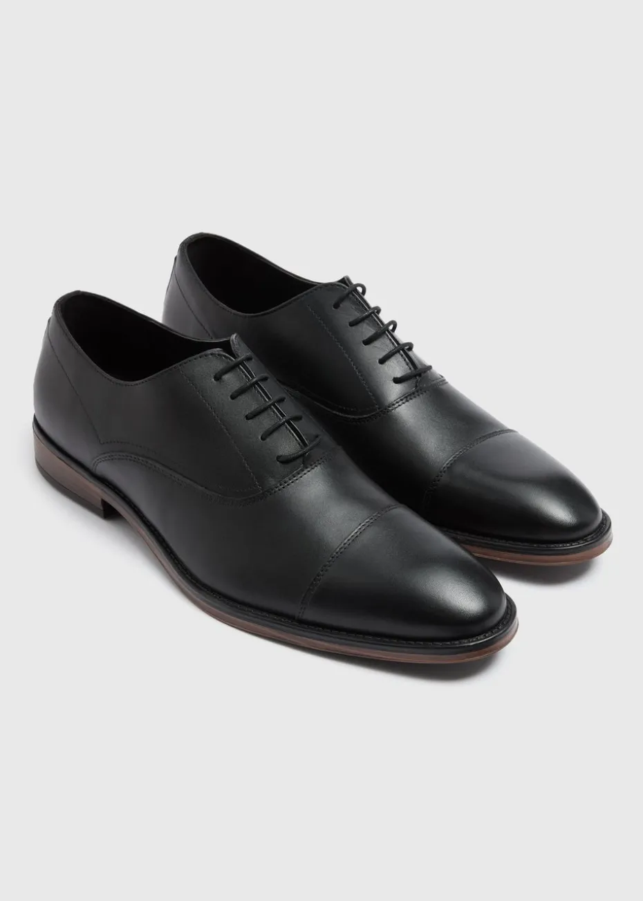 Black Leather Oxford Shoes
