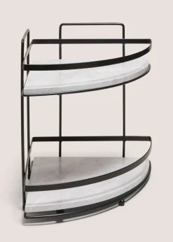 Black Marble Effect Tier Corner Caddy