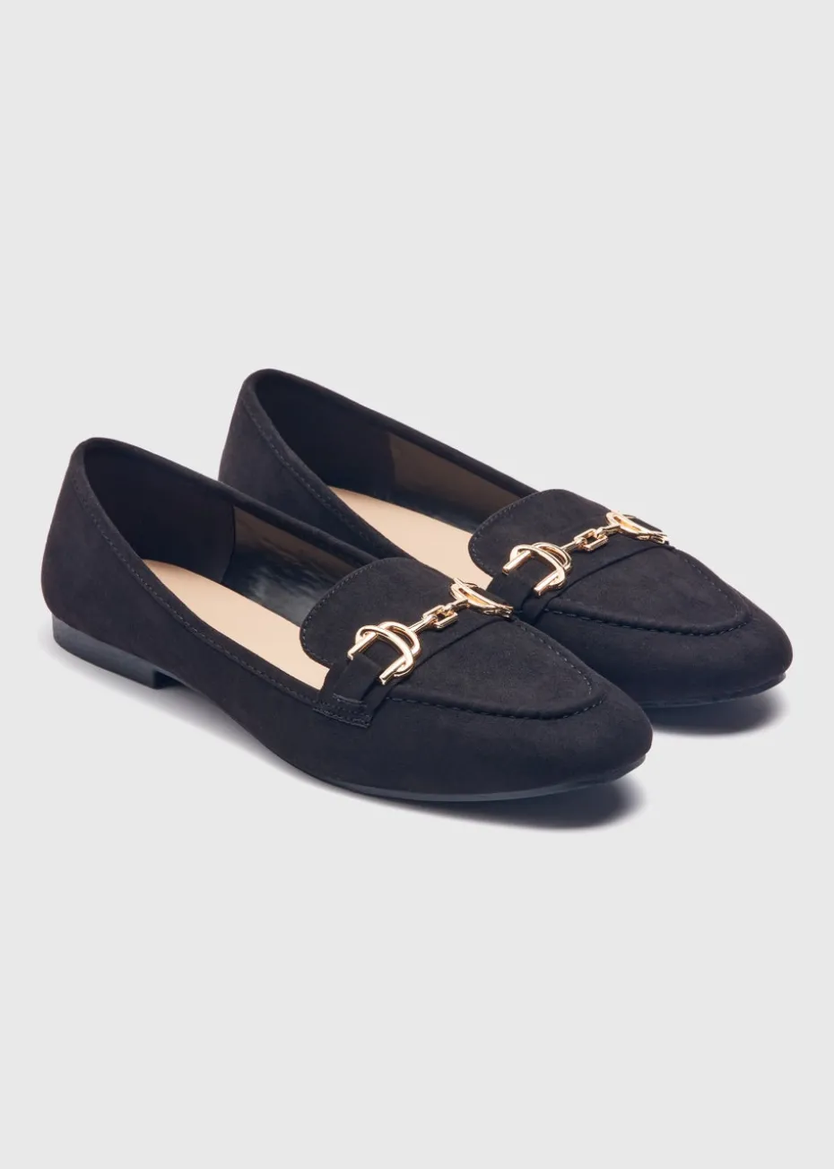 Black Metal Bar Loafers